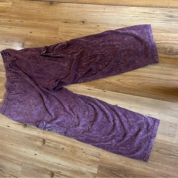 Torrid Purple Cargo Pants Relaxed Fit 1 90s Festival Drawstring Rave Wide Leg - Picture 3 of 3